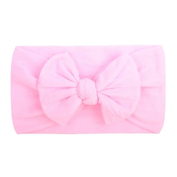 Baby bundle of 5 Elastic Knot Turban Nylon bow Headbands - Picture 4 of 7